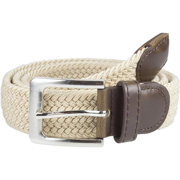 Canvas Elastic Fabric Woven Stretch Multicolored Braided Belts Men or Women - Picture 3 of 4